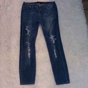 Cello Women's Blue Distressed Jeans - Size 15